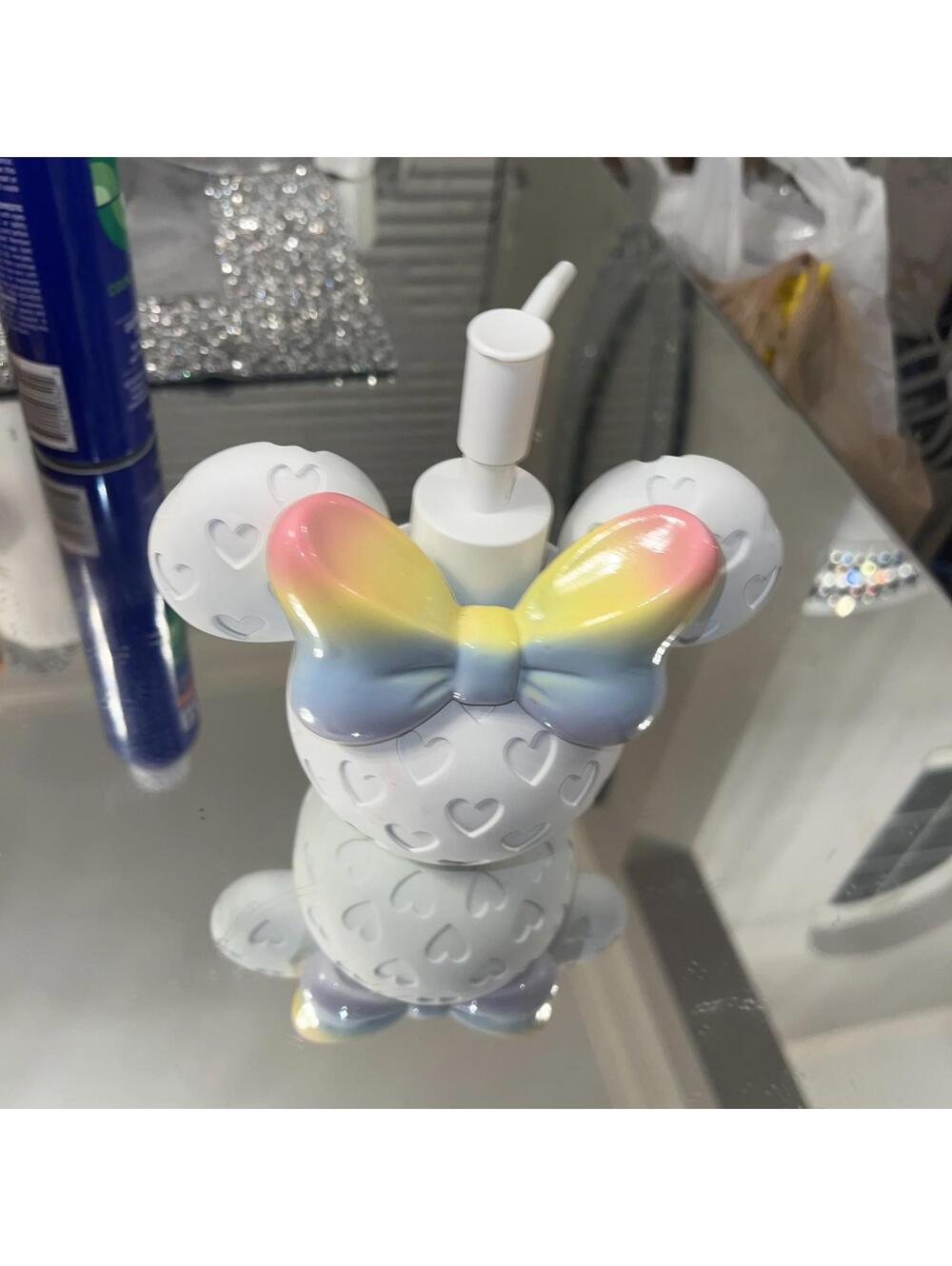 DISNEY Minnie Mouse Rainbow Bow Soap/Lotion Dispenser With Pump New